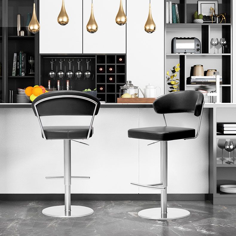Leather Bar Stool Adjustable Backrest Counter Stool for Bristol With Cushion Clearhalo 'Bar Furniture' 'Bar Stools' 'bar_stools' 'furn' 'furn_bar_stools' 'Furniture' 'Kitchen & Dining Furniture' 1200x1200_027008aa-98dc-491f-a880-8a3a3849cc6b