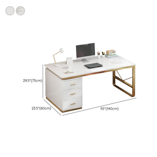 Contemporary Writing Desk Antique Finish Computer Desk with Drawers Clearhalo 'furn' 'furn_office_desk' 'Furniture' 'Office Desks' 'Office Furniture' 'office_desk' 1200x1200_02716648-158c-4524-8ff0-d46180fab6d3