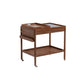 Contemporary Corner Table with Storage Rectangular Double Tier Living Room End Table