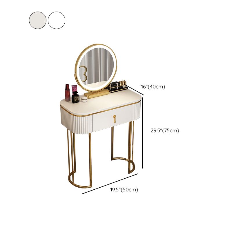 Glam 29.52 "Vanity di trucco in altezza set con cassetto e vanità specchio