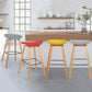 Modern Counter Bucket Bar Stool Armless Plastic Bar Stool with Footrest