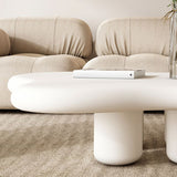 Scandinavian Wooden Coffee Table Free Form 3 Legs Cocktail Table for Home