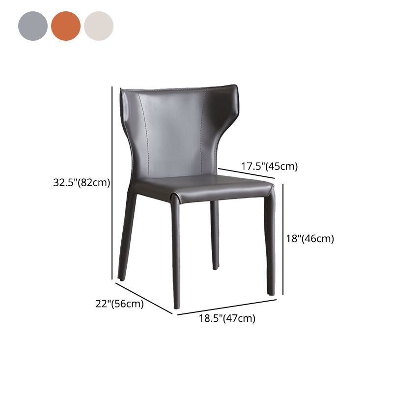 Contemporary Metal Dining Chair Armless Wingback Side Chair for Home Use Clearhalo 'Dining Chairs' 'Dining Tables & Seating' 'dining_chair' 'furn' 'furn_dining_chair' 'Furniture' 'furniture_dining_chair' 'Kitchen & Dining Furniture' 1200x1200_0274cb2c-5e77-4de0-8c6e-ff0cdfa2fd16