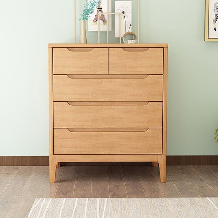 Mid-Century Modern Accent Chest with Straight Legs in Rubberwood Clearhalo 'Cabinets & Chests' 'cabinets_chests' 'furn' 'furn_cabinets_chests' 'Furniture' 'Living Room Furniture' 1200x1200_0274cca4-165c-4721-b478-e6ef5216b87a