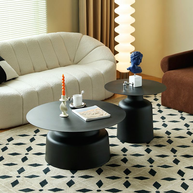 Mid-century Modern Pedestal Cocktail Table Iron Round Top Coffee Table Clearhalo 'Coffee & Accent Tables' 'Coffee Tables' 'coffee_tables' 'furn' 'furn_coffee_tables' 'Furniture' 'Living Room Furniture' 1200x1200_0274f99d-f11e-44ee-af19-b04c504887b7
