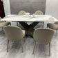 Modern Gray Stone Top Table Metal Base Rectangle Dining Table for Kitchen