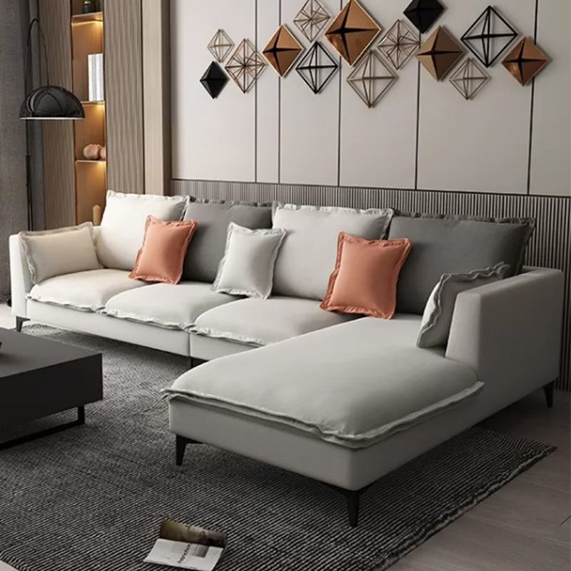 129.92"L X 70.87"W X 34.65"H Modern Sofa Cushions Square Arm Sectional with Chaise Clearhalo 'furn' 'furn_sectionals' 'Furniture' 'furniture_sectionals' 'Living Room Furniture' 'Sectionals' 1200x1200_0277ea9c-7032-4808-a573-d28b5594764a