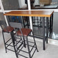 Rectangular Pine Wood Top Bar Table Industrial Bar Table with Black Trestle Base Clearhalo 'Bar Furniture' 'Bar Tables' 'bar_tables' 'furn' 'furn_bar_tables' 'Furniture' 'Kitchen & Dining Furniture' 1200x1200_02783d0d-b8c9-4cd8-a829-c6e4428d09a5
