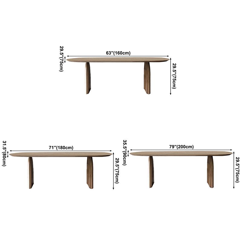 Oval Pine Solid Wood Table Modern Dining Table with Double Pedestal for Restaurant Clearhalo ' dining_table' 'Dining Tables & Seating' 'Dining Tables' 'furn' 'furn_dining_table' 'Furniture' 'furniture_dining_table' 'Kitchen & Dining Furniture' 'kitchen&dining_furn' 'kitchen' 'kitchen_dining_table' 1200x1200_02792bc7-f1c6-4016-9828-66344b2c561a