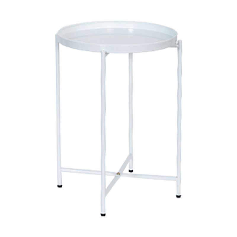 Mesa de las patas cruzadas modernas Mesa de esquina de la bandeja redonda de la parte superior del lado del lado