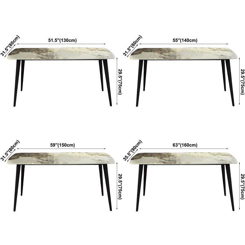 Modern Beige Sintered Stone Dining Table Rectangle Shape Dining Table with 4 Legs Base Clearhalo ' dining_table' 'Dining Tables & Seating' 'Dining Tables' 'furn' 'furn_dining_table' 'Furniture' 'furniture_dining_table' 'Kitchen & Dining Furniture' 'kitchen&dining_furn' 'kitchen' 'kitchen_dining_table' 1200x1200_027a4d8d-a101-48aa-8dc0-085c630ddb59