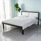 Contemporary Slat Metal Standard Bed with Rectangular Headboard