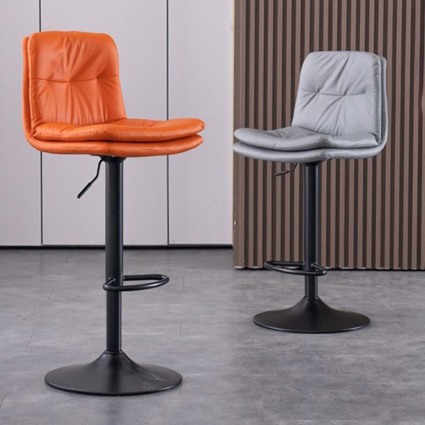 Modern Swivel Adjustable Height Barstool Matte Finish Leather Stool Clearhalo 'Bar Furniture' 'Bar Stools' 'bar_stools' 'furn' 'furn_bar_stools' 'Furniture' 'furniture_bar_stools' 'Kitchen & Dining Furniture' 1200x1200_027d0103-dd92-4dd3-8d52-96672e891db3