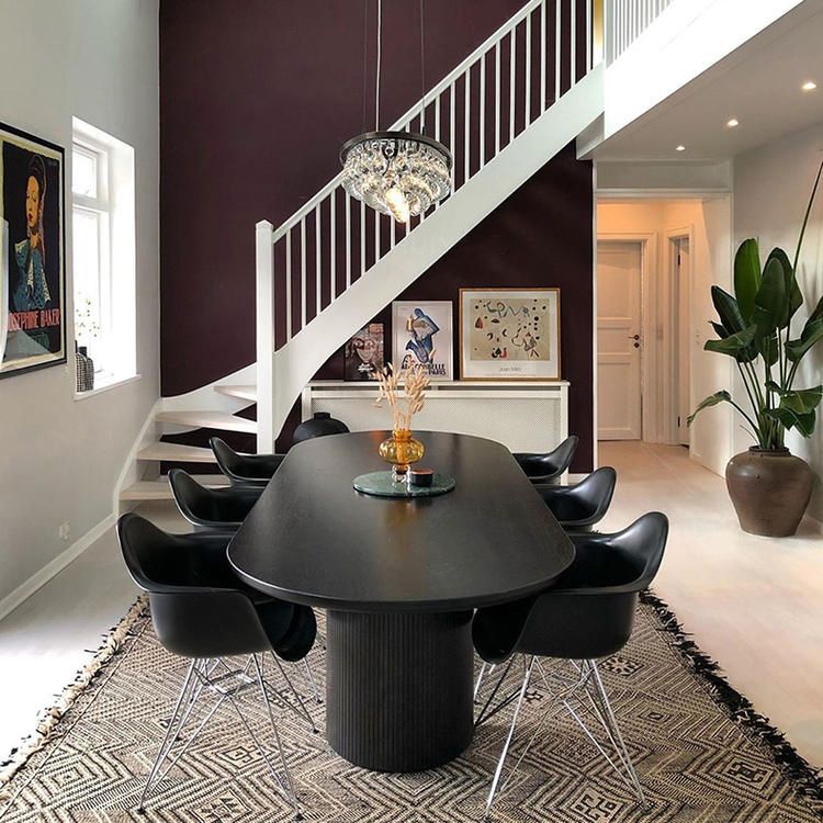 Oval Double Pedestal Dining Site Table Contemporary Style Dinette Table Clearhalo ' dining_table' 'Dining Tables & Seating' 'Dining Tables' 'furn' 'furn_dining_table' 'Furniture' 'furniture_dining_table' 'Kitchen & Dining Furniture' 'kitchen&dining_furn' 'kitchen' 'kitchen_dining_table' 1200x1200_027dc5ae-af7f-407f-ad47-2ea66c45c7c1