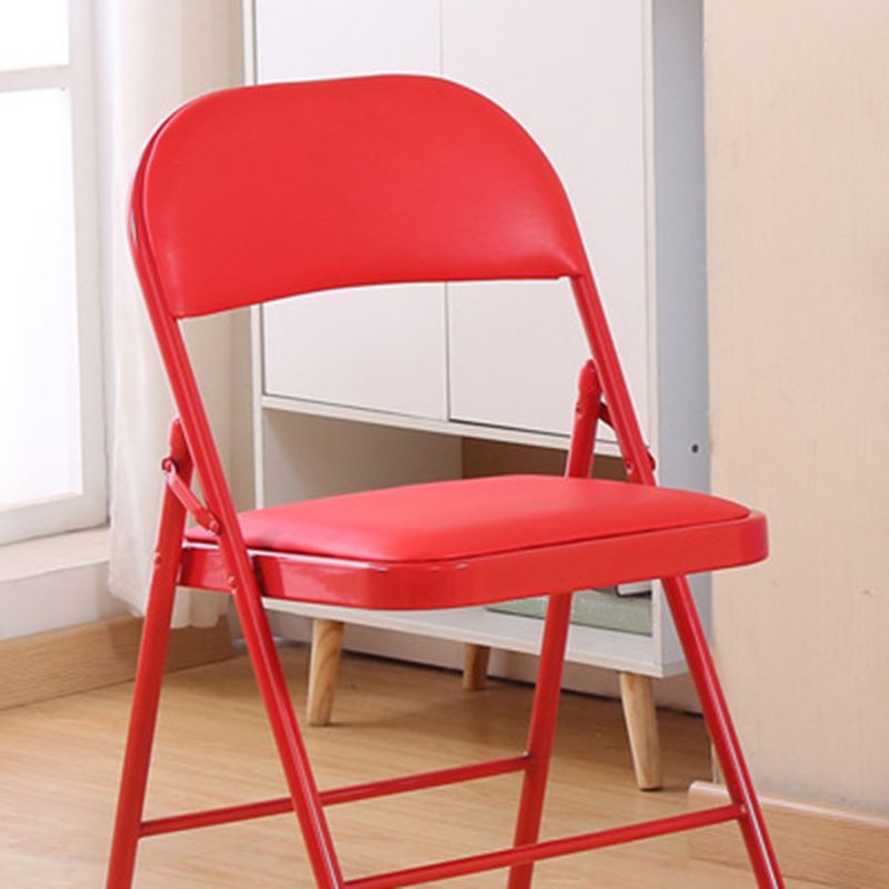 Zeitgenössischer Black Metal -Rahmenstuhl Armless Faux Leder Conference Stuhl