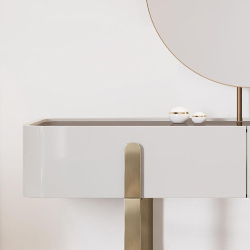 Brown Glass Top Vanity Table Glam Simple 29.53" H Dressing Table Set Clearhalo 'Bedroom Furniture' 'furn' 'furn_makeup_vanities' 'Furniture' 'Makeup Vanities' 'makeup_vanities' 1200x1200_027ec5fe-2ac1-4aa5-9e18-e27e4ee00fc6