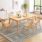 Rubber Wood Solid Wood Dining Table Set 1/2/5/7 Pieces Dining Set for Kitchen