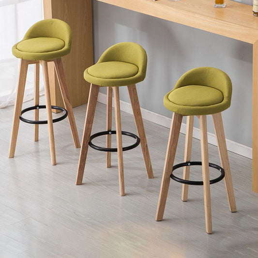Modern Armless Backrest Counter Stool Wood Bedroom Bar Stool with Cushion and Pedal Clearhalo 'Bar Furniture' 'Bar Stools' 'bar_stools' 'furn' 'furn_bar_stools' 'furniture_bar_stools' 'Kitchen & Dining Furniture' 'kitchen&dining_furn' 'kitchen' 'kitchen_furn' Furniture' 1200x1200_02801364-9188-44e6-9f64-7f62bc527dd0