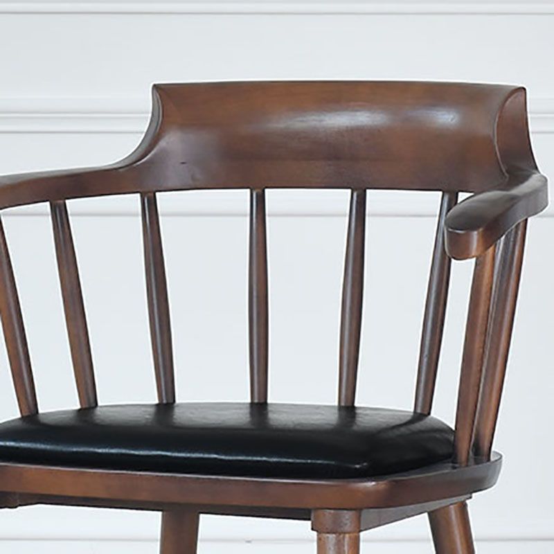 Contemporary Windsor Back Arm Chairs Leather Dining Chairs for Home