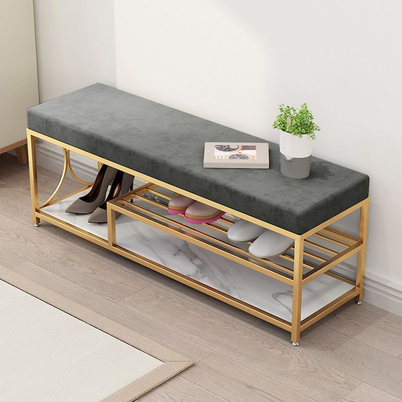 Modern Entryway Bench Upholstery Fill Foam Bench with Shelves Clearhalo 'Benches' 'Chairs & Seating' 'furn' 'furn_benches' 'Furniture' 'Living Room Furniture' 1200x1200_028083ca-581e-4fda-aba3-62ec713778fb