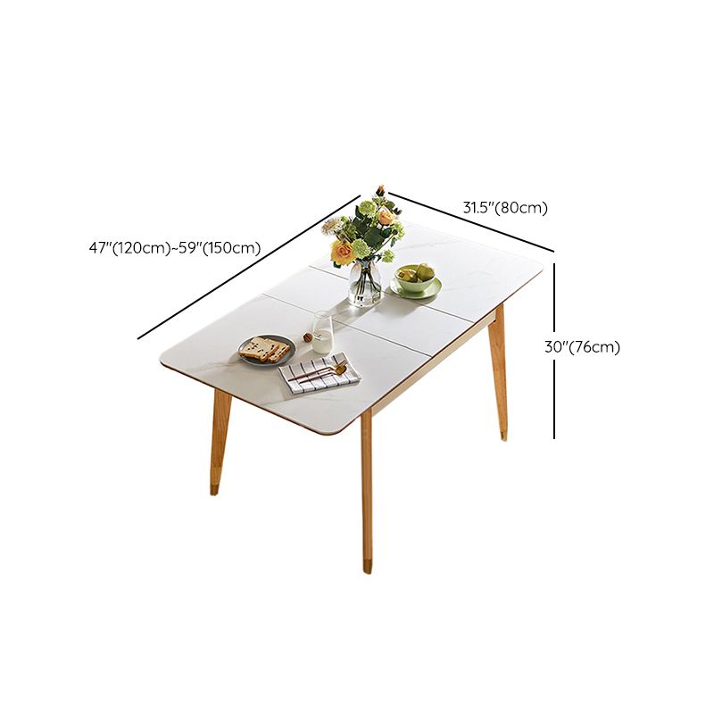 Stone Top Dinette Table with Wooden Frame Modern White Home Dining Table Clearhalo 'Dining Tables & Seating' 'Dining Tables' 'dining_table' 'furn' 'furn_dining_table' 'Furniture' 'Kitchen & Dining Furniture' 1200x1200_0281f09e-65c1-4c67-8719-1adef1ee9b79