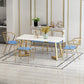 Glam Style Table Faux Marble Rectangle Table with Metal Legs for Home Use Clearhalo 'Dining Tables & Seating' 'Dining Tables' 'dining_table' 'furn' 'furn_dining_table' 'Furniture' 'Kitchen & Dining Furniture' 1200x1200_0281fb6e-35ce-40dc-91c1-a7d10abdea50