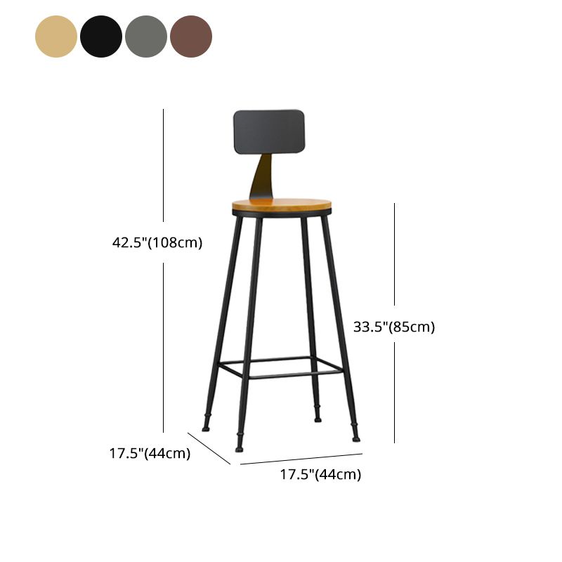 Modern Backrest Armless Counter Stool Iron Living Room Bar Stool with Pedal, 1 Piece Clearhalo 'Bar Furniture' 'Bar Stools' 'bar_stools' 'furn' 'furn_bar_stools' 'furniture_bar_stools' 'Kitchen & Dining Furniture' 'kitchen&dining_furn' 'kitchen' 'kitchen_furn' Furniture' 1200x1200_02829dd5-ff07-4be9-b6e9-4e28d838f961