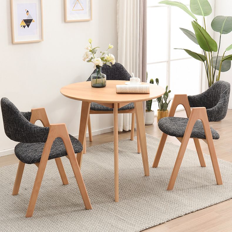 Contemporary Style Round Tripod Dining Site Table Solid Wood Dinette Table Clearhalo ' dining_table' 'Dining Tables & Seating' 'Dining Tables' 'furn' 'furn_dining_table' 'Furniture' 'furniture_dining_table' 'Kitchen & Dining Furniture' 'kitchen&dining_furn' 'kitchen' 'kitchen_dining_table' 1200x1200_0283c353-9adc-477a-951c-5af526951cfb