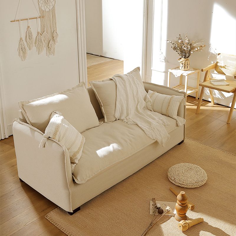 Loose Back Linen Square Arm Sofa with Slipcovered for Apartment and Living Room Clearhalo 'furn' 'furn_sofas' 'Furniture' 'furniture_sofas' 'kitchen' 'kitchen_sofas' 'Living Room Furniture' 'Sofa' 'sofas' 1200x1200_02840f52-a527-4fc5-a36d-aad703a19edc