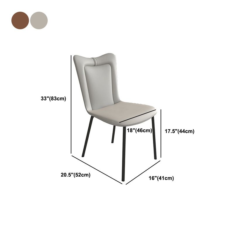 Black Iron Legs Dining Chairs Modern Faux Leather Armless Side Chair Clearhalo 'Dining Chairs' 'Dining Tables & Seating' 'dining_chair' 'furn' 'furn_dining_chair' 'Furniture' 'Kitchen & Dining Furniture' 1200x1200_02874005-83db-41ea-b225-183f3ddbc318