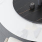 Modern Dining Set 1/5/7 Pcs Round Sintered Stone Dining Table with Upholstered Chairs