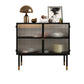 Portes en verre Armoire à plate-forme noire Style glam 35.4 "H table de buffet