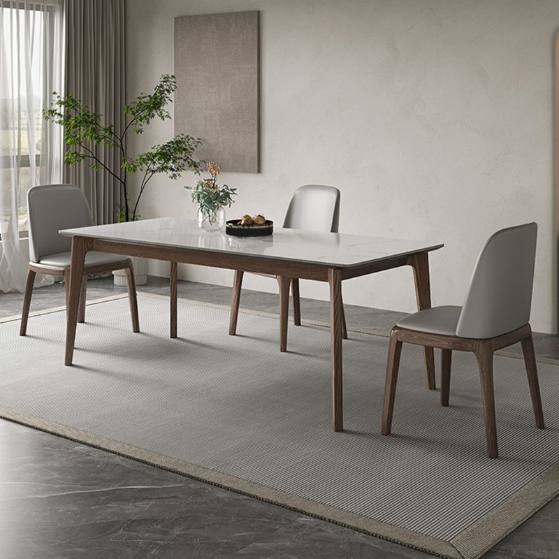 Modern 1/4/5/7 Pieces Dining Table Set Stone Rectangle Furniture in White Clearhalo 'Dining Room Sets' 'Dining Tables & Seating' 'dining_room_set' 'furn' 'furn_dining_room_set' 'Furniture' 'Kitchen & Dining Furniture' 1200x1200_028be983-76de-4e52-8018-83af6e91e2df