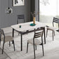 Dining Room Stone Dinner Table Rectangle 4 Legs Dining Table