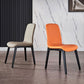 Minimalist Solid Back Dining Chairs Microfiber Leather Dining Chairs