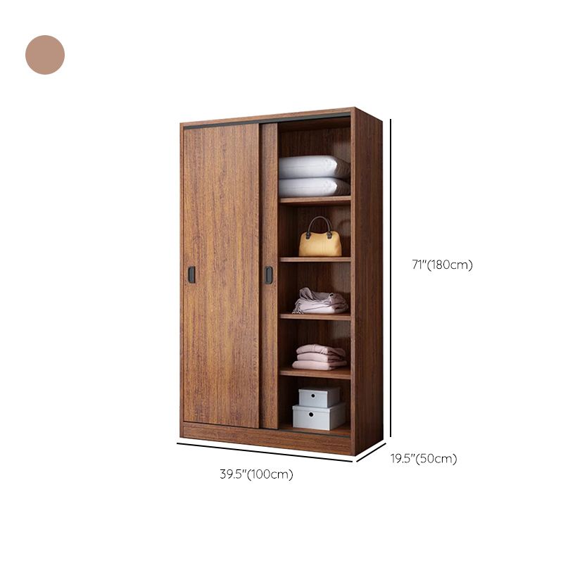 Engineered Wood Wardrobe Armoire Modern Storage Cabinet with Shelves Clearhalo 'Armoires & Wardrobes' 'armoires_wardrobes' 'Bedroom Furniture' 'furn' 'furn_armoires_wardrobes' 'Furniture' 1200x1200_028dd622-a621-4b9c-b6ab-5c51aaf8529c