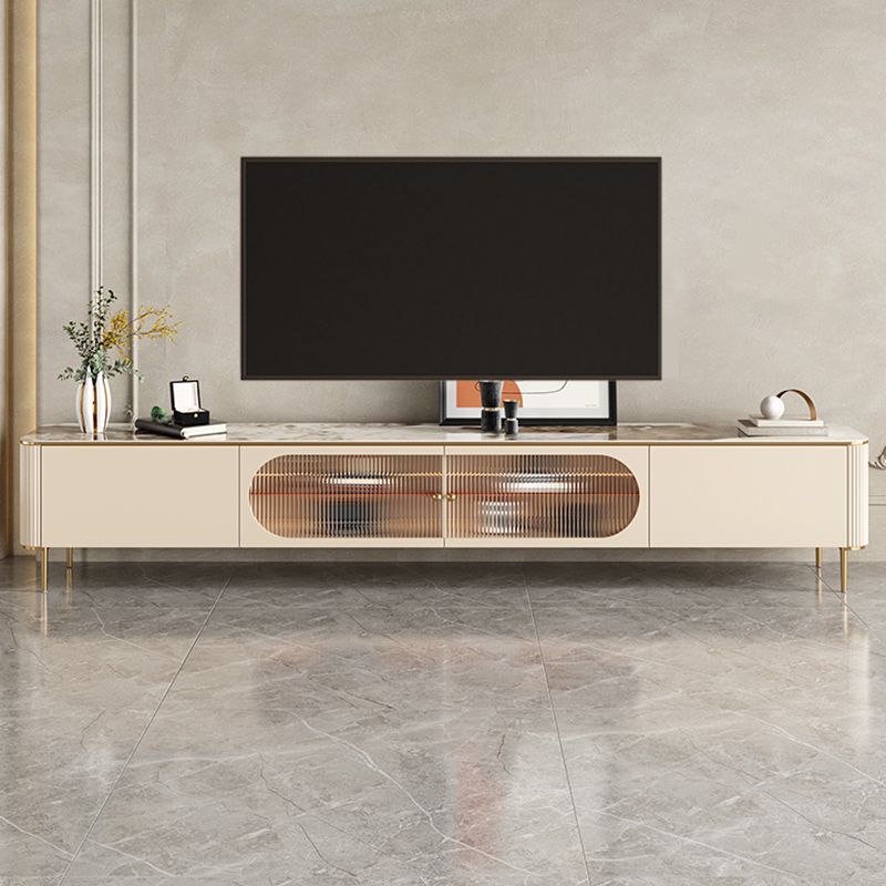 Stone Media Console Enclosed Storage TV Stand Console for Living Room Clearhalo 'furn' 'furn_tv_stands_entertainment_centers' 'Furniture' 'Living Room Furniture' 'TV Stands & Entertainment Centers' 'TV Stands & Media Storage Furniture' 'tv_stands_entertainment_centers' 1200x1200_028df7fc-797e-4856-9310-0766c5ea2774