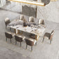 Nordic Glam Rectangle Sintered Stone Table Set 1/4/5/6/8 Pieces Dining Set Clearhalo 'Dining Room Sets' 'Dining Tables & Seating' 'dining_room_set' 'furn' 'furn_dining_room_set' 'Furniture' 'Kitchen & Dining Furniture' 1200x1200_028e4b60-9783-4e12-80aa-9ba0d445992d