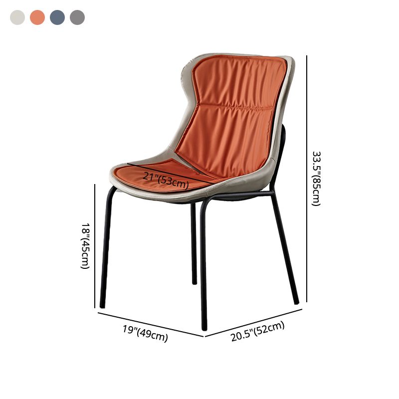 Industrial Style Leather Dining Chairs Solid Back Armless Dining Side Chairs Clearhalo ' kitchen&dining_furn' 'Dining Chairs' 'Dining Tables & Seating' 'dining_chair' 'furn' 'furn_dining_chair' 'Furniture' 'furniture_dining_chair' 'Kitchen & Dining Furniture' 'kitchen' 1200x1200_02933a22-a240-4e5a-b469-fbcc6a7d2e9d