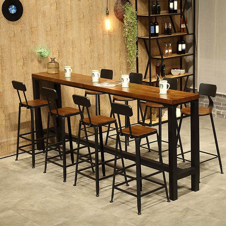 Modern Coffee Shop Bar Table Set 1/2/5/9 Pieces Rectangle Wood Pub Dining Set Clearhalo 'Bar Furniture' 'furn' 'furn_home_bar_bar_sets' 'Furniture' 'Home Bars & Bar Sets' 'home_bar_bar_sets' 'Kitchen & Dining Furniture' 1200x1200_02939c5a-dd0c-45e3-ac5f-a32552ed94de