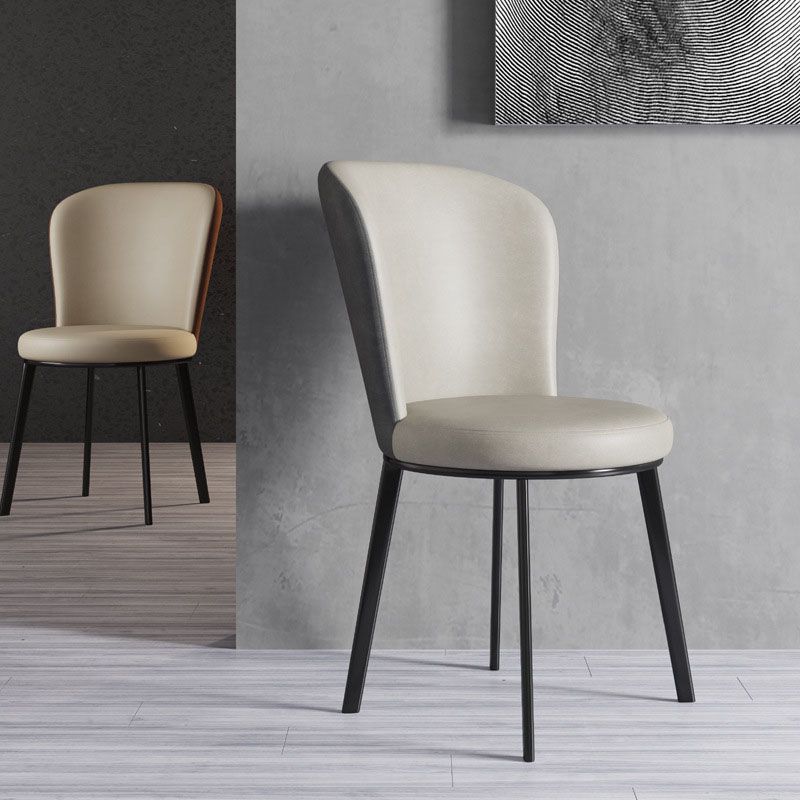 Contemporary Faux Leather Side Chair for Home Armless Solid Back Chair Clearhalo 'Dining Chairs' 'Dining Tables & Seating' 'dining_chair' 'furn' 'furn_dining_chair' 'Furniture' 'furniture_dining_chair' 'Kitchen & Dining Furniture' 1200x1200_0297d4d7-53f2-455b-93ca-25e5da237546