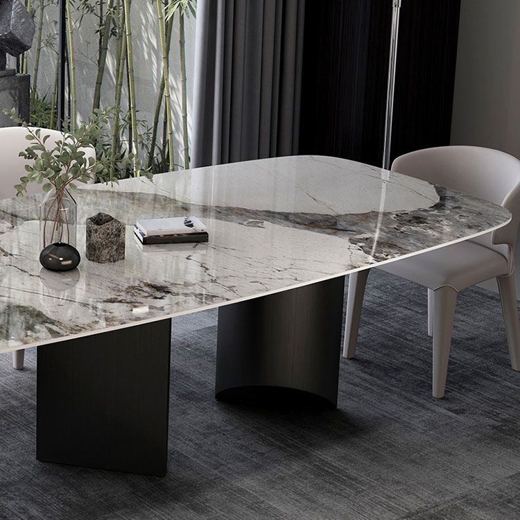Metal Traditional Luxury Rectangle Table Sintered Stone Top Indoor Table for Kitchen Clearhalo ' dining_table' 'Dining Tables & Seating' 'Dining Tables' 'furn' 'furn_dining_table' 'Furniture' 'furniture_dining_table' 'Kitchen & Dining Furniture' 'kitchen&dining_furn' 'kitchen' 'kitchen_dining_table' 1200x1200_029b3758-9690-4b2b-8325-b1d5a22410b4