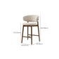 Solid Wood Dining Stools White Upholstered Bar Stools with Footrest