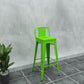 Contemporary Metal Barstool Low Back Counter Stool with Iorn 4 Legs