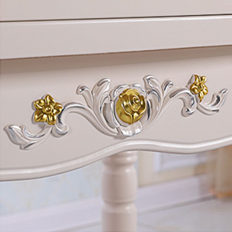 White Extendable Dining Table Solid Wood Dining Table for Dining Room