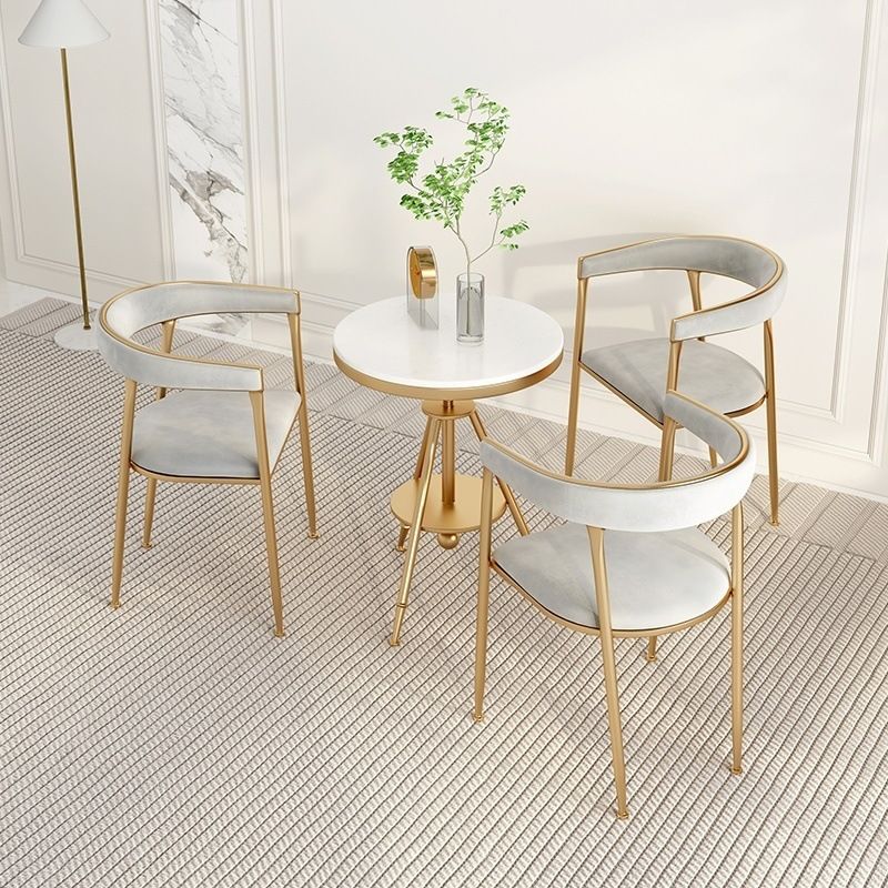 Upholstered Dining Arm Chair Cane Back Dining Chairs for Home Use