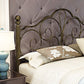 Industrial Open-Frame Bed Retro Metallic Low Profile Bed Frame with Headboard