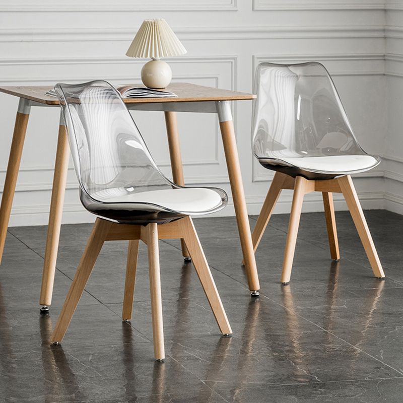 Scandinavian PU Leather Dining Chairs Armless Solid Back Chair Clearhalo ' kitchen&dining_furn' 'Dining Chairs' 'Dining Tables & Seating' 'dining_chair' 'Furniture' 'furniture_dining_chair' 'Kitchen & Dining Furniture' 'kitchen' 1200x1200_029f348d-e574-4e53-aa5e-28e4caf2515e