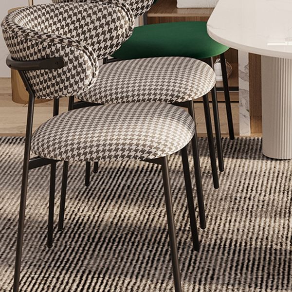 Glam Style Dining Chair Upholstered Open Back Dining Chair for Home Clearhalo 'Dining Chairs' 'Dining Tables & Seating' 'dining_chair' 'furn' 'furn_dining_chair' 'Furniture' 'furniture_dining_chair' 'Kitchen & Dining Furniture' 1200x1200_02a1864b-3cfd-4ade-b081-c9f5d81a927d