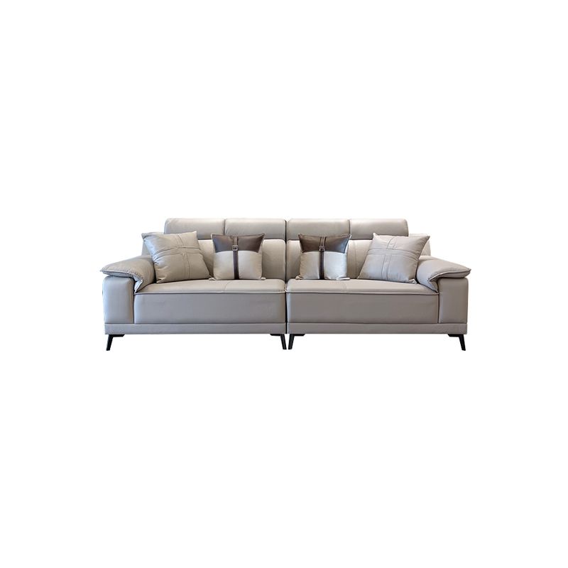 Contemporary Stain-Resistant Faux Leather Sofa Pillow Top Arm Sectional Clearhalo 'furn' 'furn_sectionals' 'Furniture' 'furniture_sectionals' 'kitchen' 'kitchen_sectionals' 'Living Room Furniture' 'Sectionals' 1200x1200_02a2858a-9b42-49a1-99bf-3cb40e9ef53e